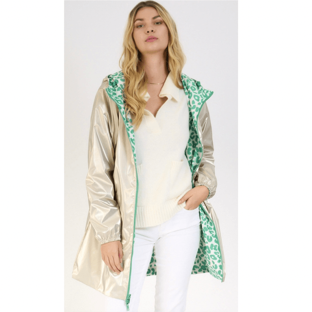 Parka réversible vert léo/ doré 