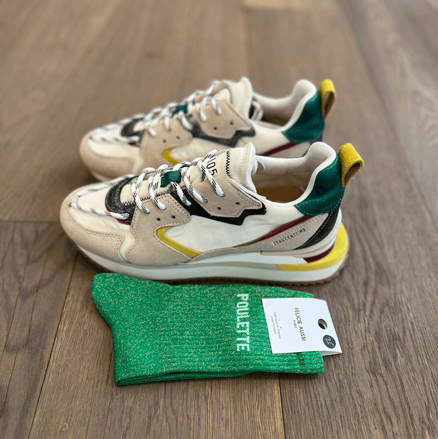 Chaussettes à paillettes « poulette » vert