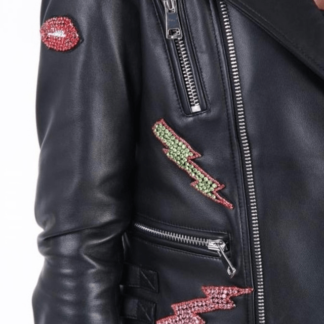 Veste cuir à strass Rock Babe 