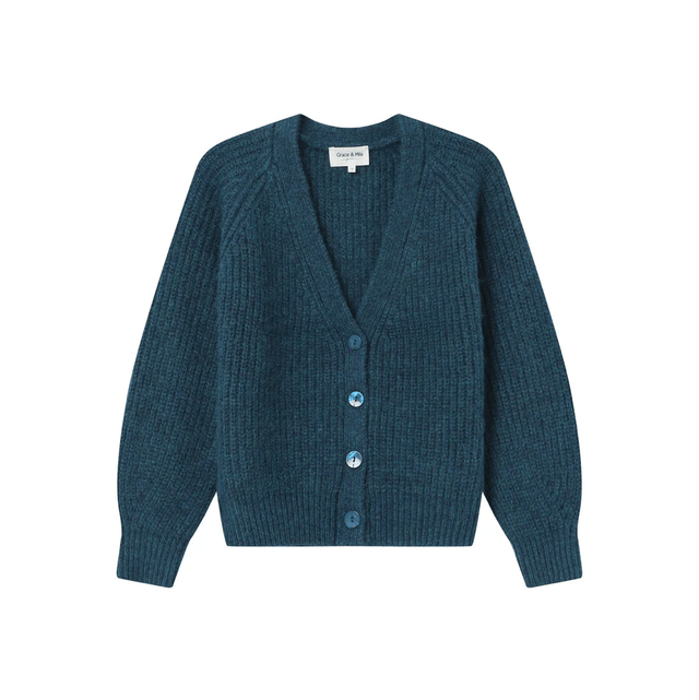Cardigan émeraude Grace&Mila
