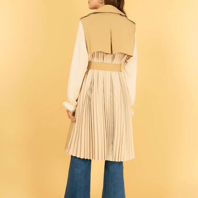 Trench sans manches beige 