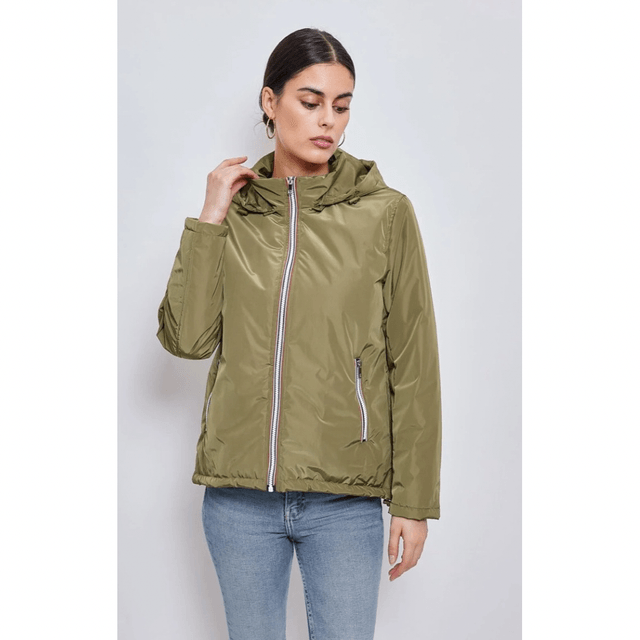 Parka courte déperlante à capuche 