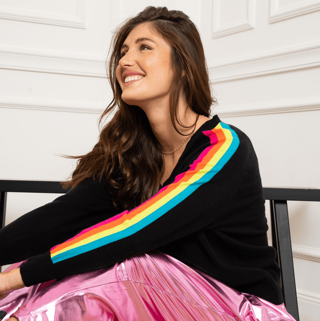 Pull avec bande de couleur 