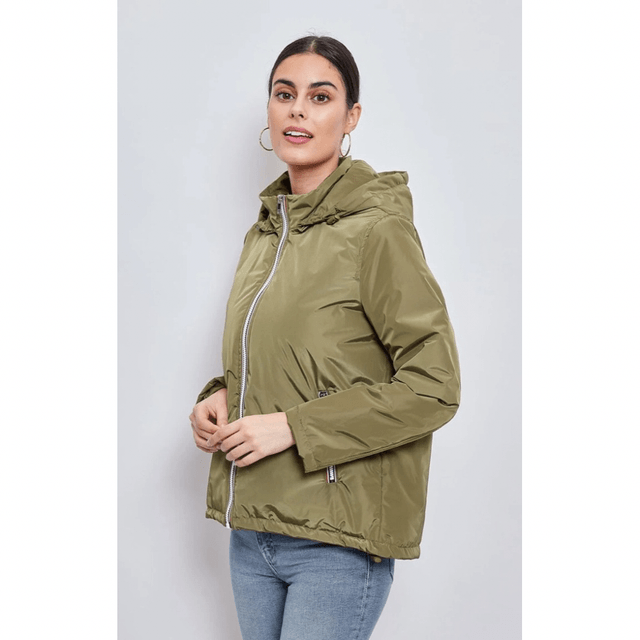 Parka courte déperlante à capuche 