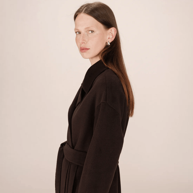 Manteau long chocolat Grace&Mila 