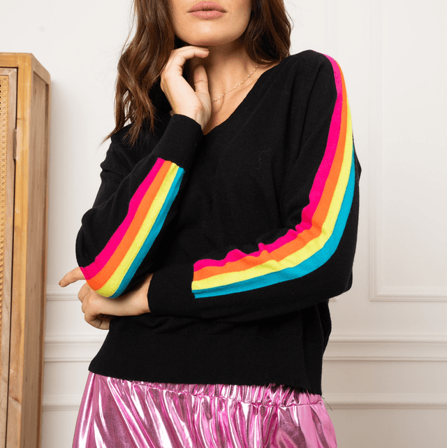 Pull avec bande de couleur 