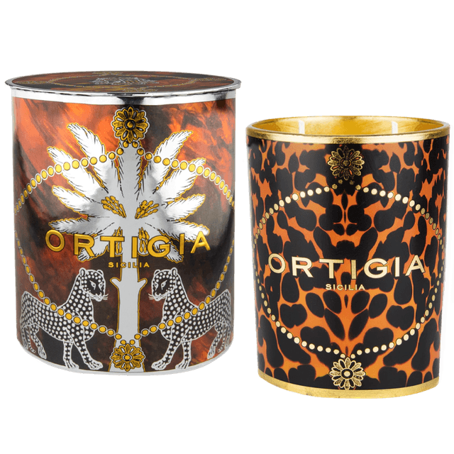 Ortigia Ambra Nera Decorated Candle Medium